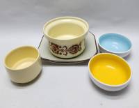 Набор посуды керамика Поднос " Сакура" и миски разных размеров 5 предметов